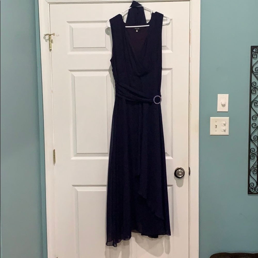 Floor Length Flowy Purple Evening Dress